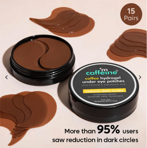 Coffee Hydrogel Under Eye Patches with Caffeine & HA - 15 Pairs