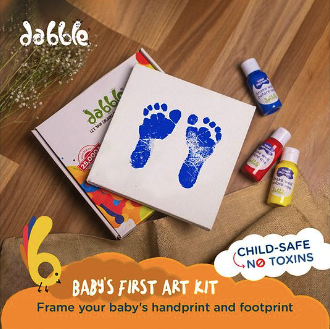 Dabble Baby's First Art Kit Frame Baby's Handprint And Footprint As Keepsake